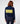 Two-tone short turtleneck sweater - Navy Blue