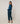 Rechte canvas broek met print - Blauw