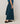 Lange asymmetrische rok van bedrukt canvas - Blauw