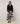 Asymmetrische lange canvas rok met print - Pois