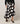 Asymmetrische lange canvas rok met print - Pois