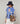 Driekleurig vest van merinowol - Horizon Blue