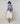 Driekleurig vest van merinowol - Horizon Blue