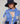 Driekleurig vest van merinowol - Horizon Blue