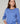 Tricolor round neck sweater in merino wool - Horizon Blue