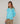 Twin set col rond en soie - Bleu Turquoise