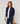 Vest in twee materialen - Marineblauw
