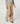 Gebreide broek met wijde pijpen - Beige